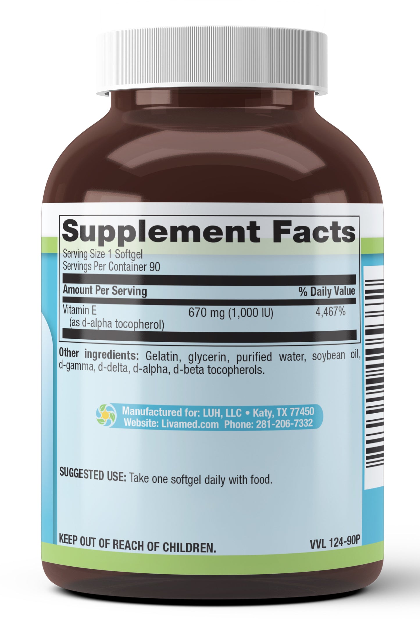 Vitamin E 1,000 IU Plus Mixed Tocopherols Softgels 90 Count