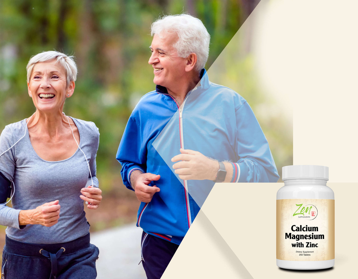 Calcium Magnesium & Zinc, Supports Bone Health & Immune System 250-Tabs