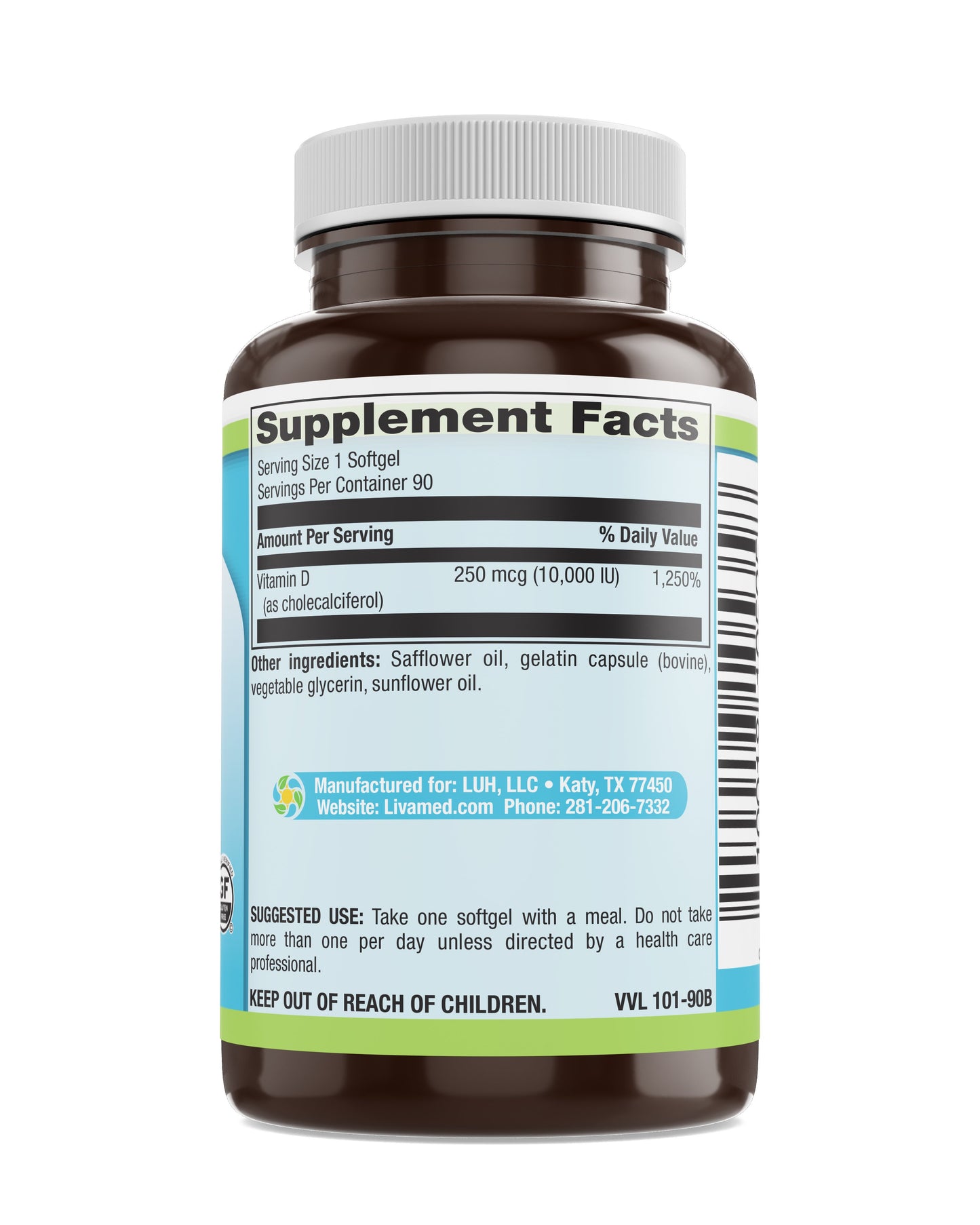 Vitamin D3 10,000 IU Softgel 90 Count