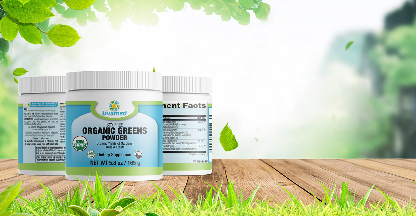 Organic Greens Powder Soy Free 5.8 oz Count