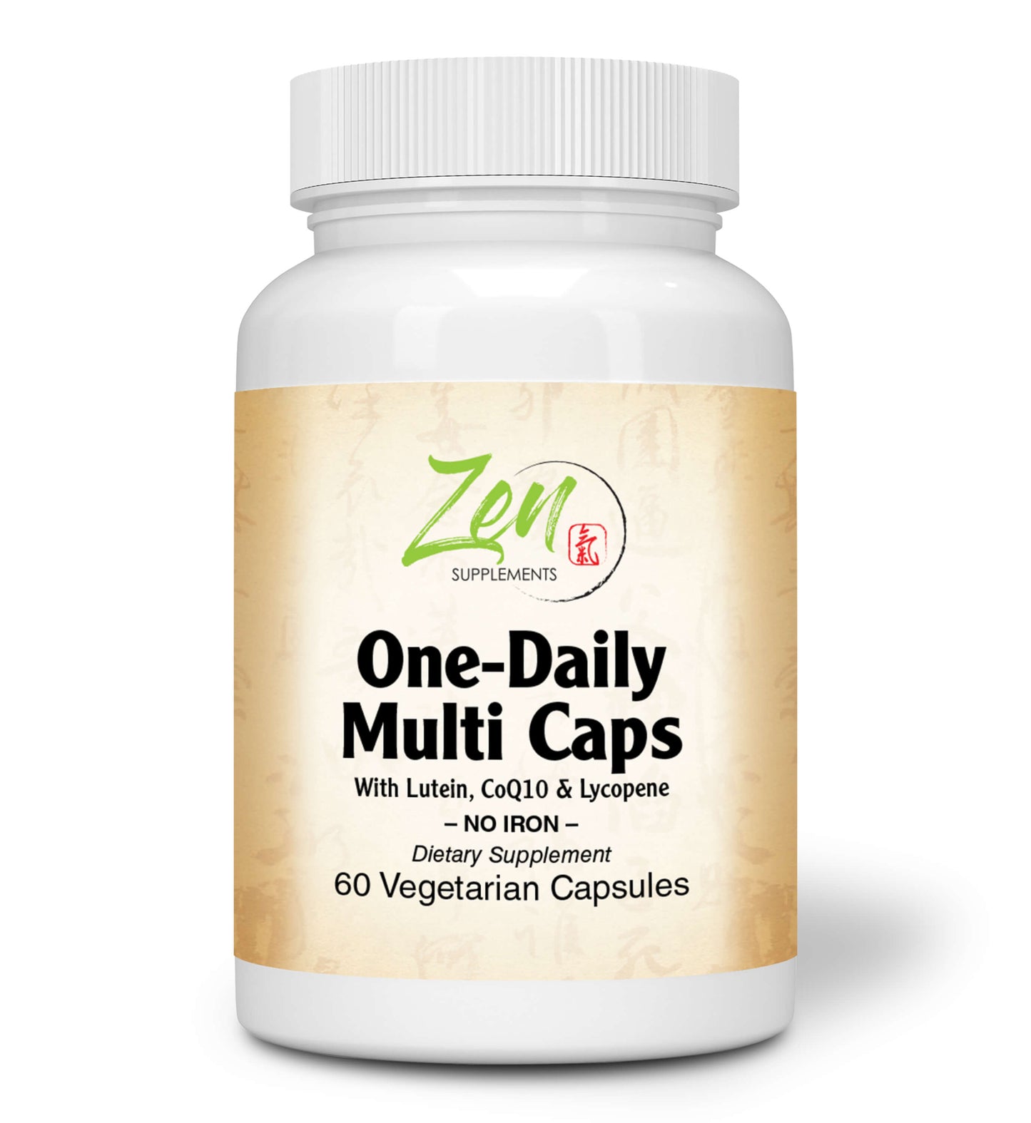 One Daily Multi-Vitamin Caps (Iron Free) 60-Vegcaps - Hi-potency multivitamin with Lutein, Lycopene and CoQ10 that Support Macular and Visual Function.