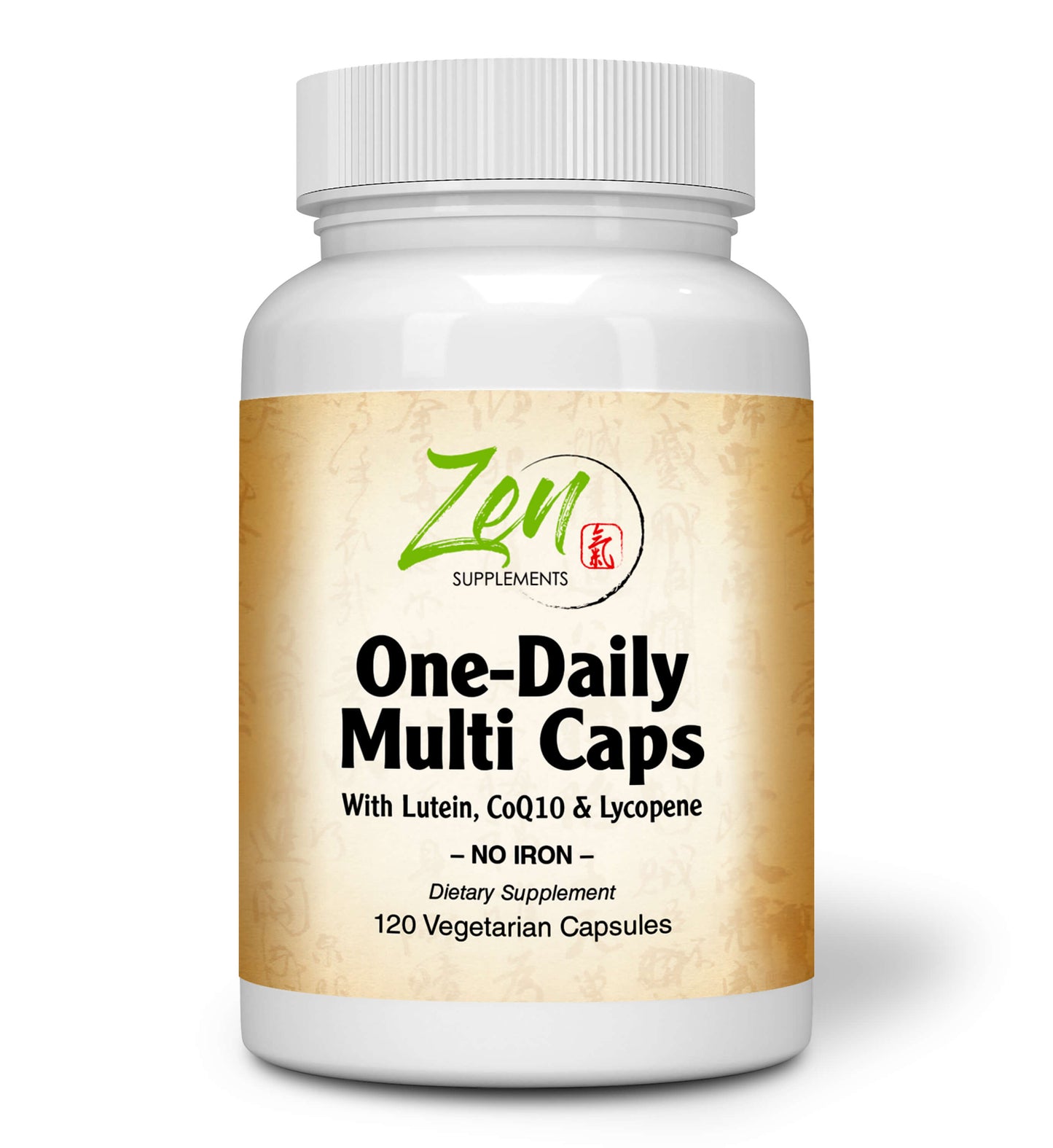 One Daily Multi-Vitamin Caps with Lutein, Lycopene and CoQ10 (Iron Free) 120-Vegcaps - Hi-potency multivitamin with Lutein, Lycopene and CoQ10 that Support Macular and Visual Function.