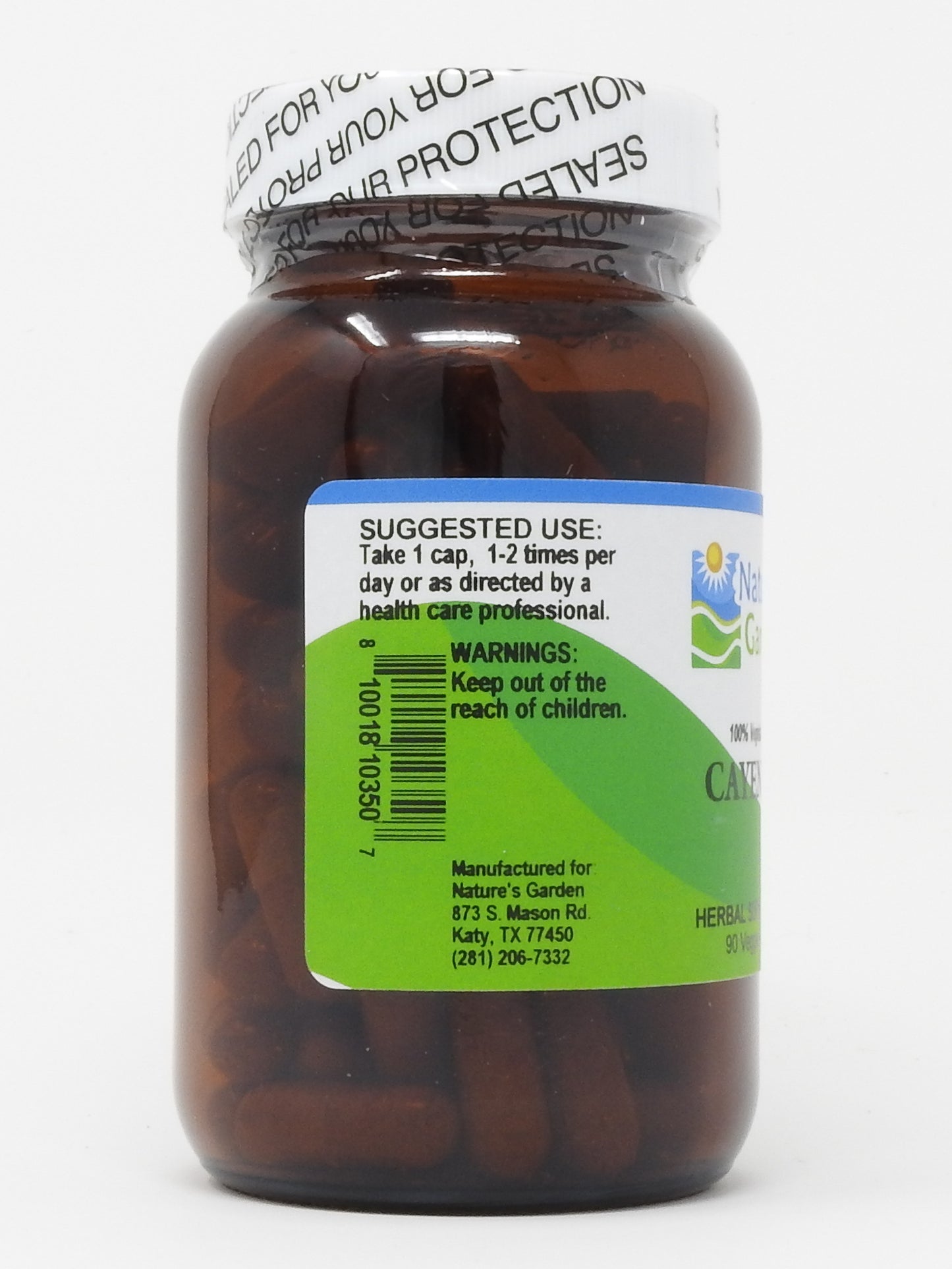 Nature's Garden - Cayenne - 90 Veggie Caps with 500mg Organic Cayenne Pepper Powder