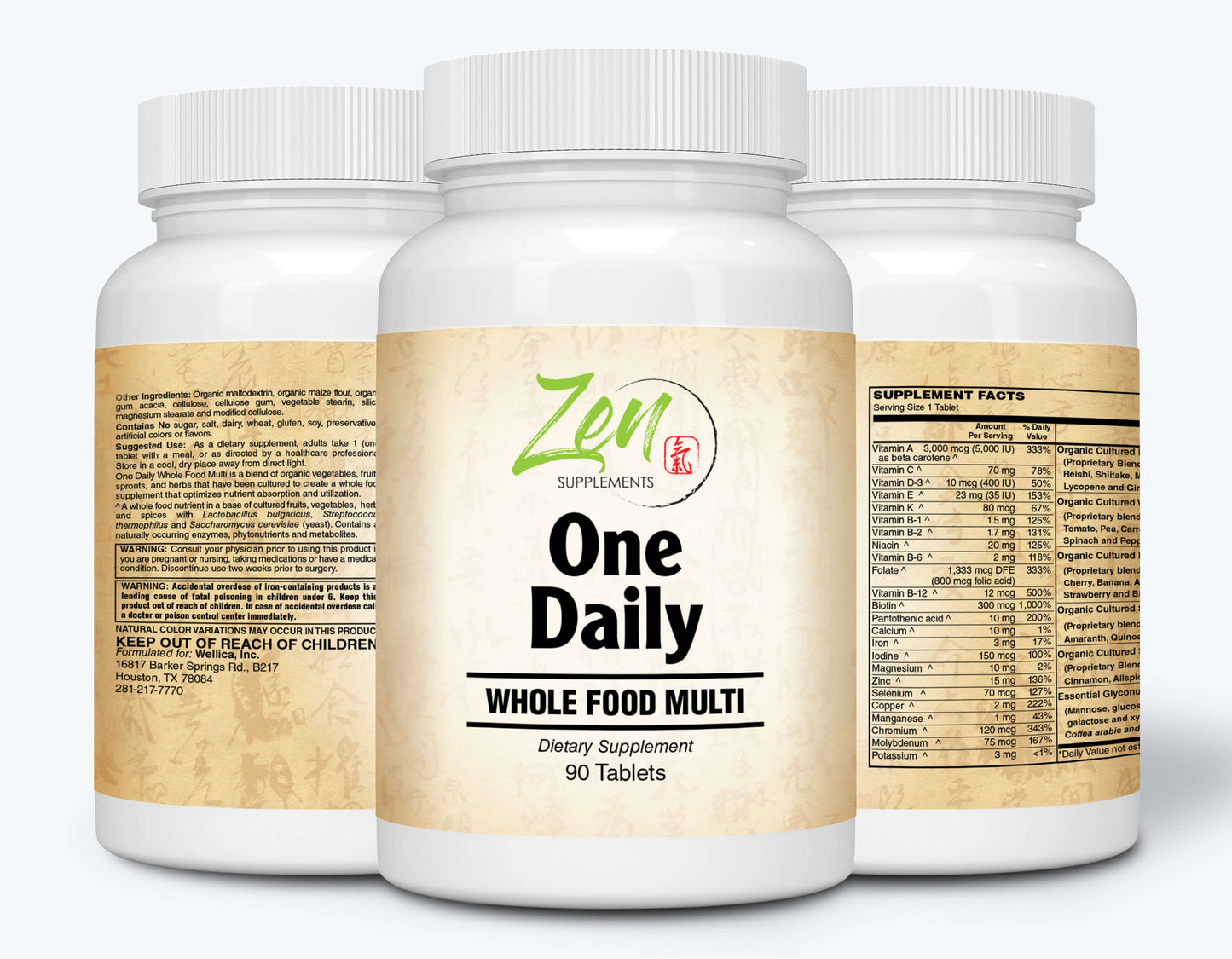 One Daily Whole Food Multi-Vitamin 90-Tabs - Vitamins and Nutrients From Organic Whole Food with Real Raw Veggies, Fruits, Probiotics, Digestive Enzymes.