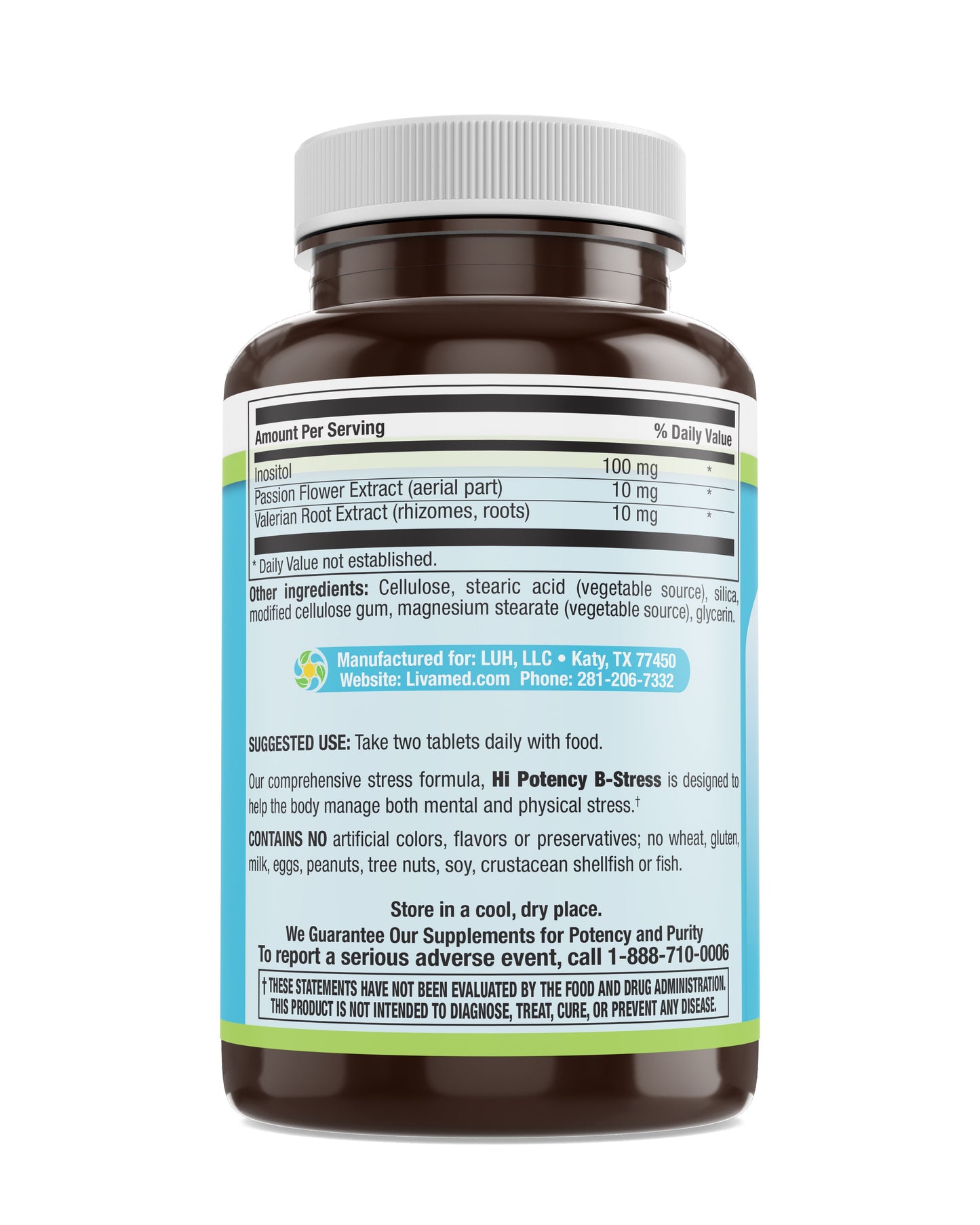 HI Potency B-Stress Veg Tabs 180 Count