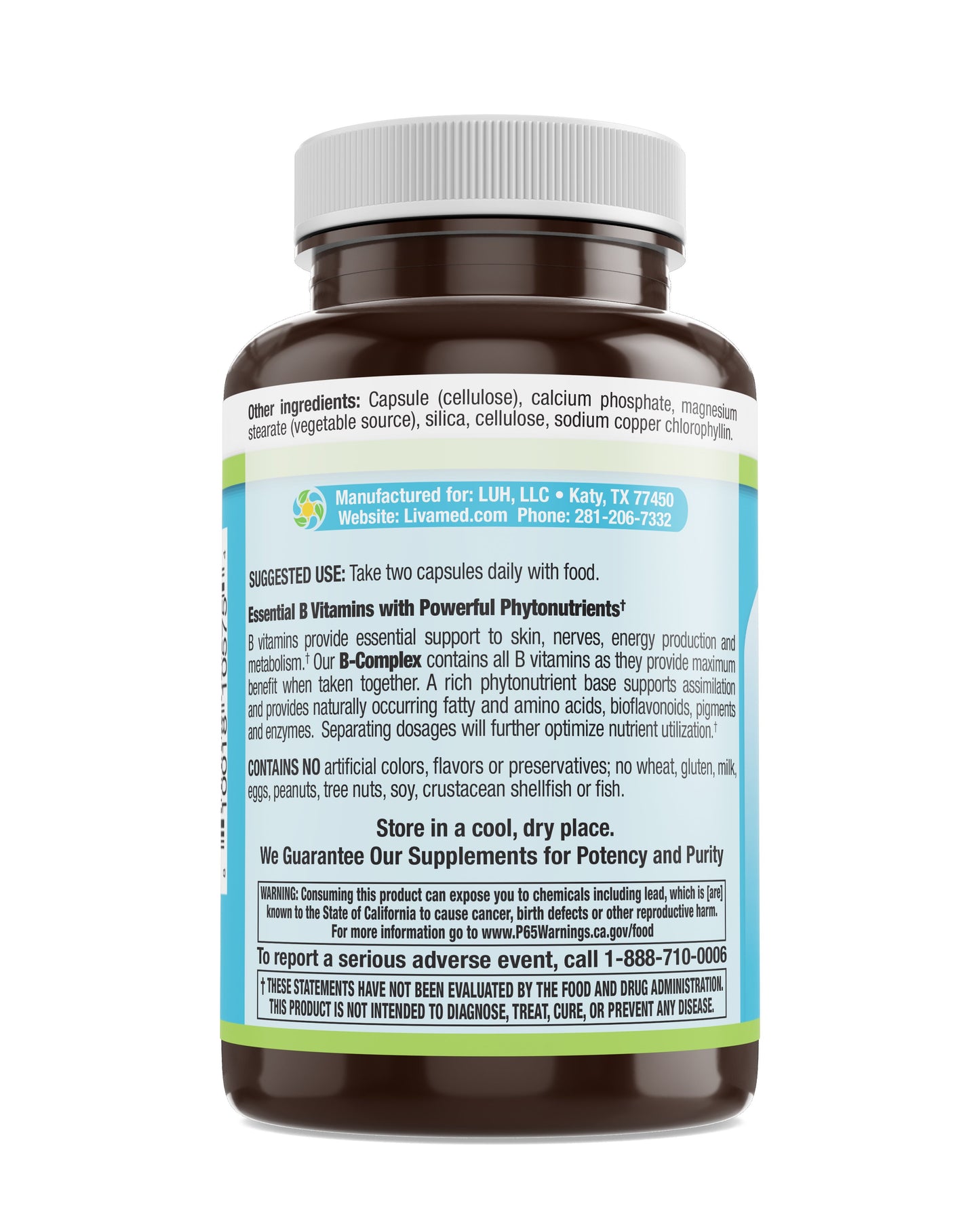Phytonutrient Based B-Complex Veg Caps 120 Count
