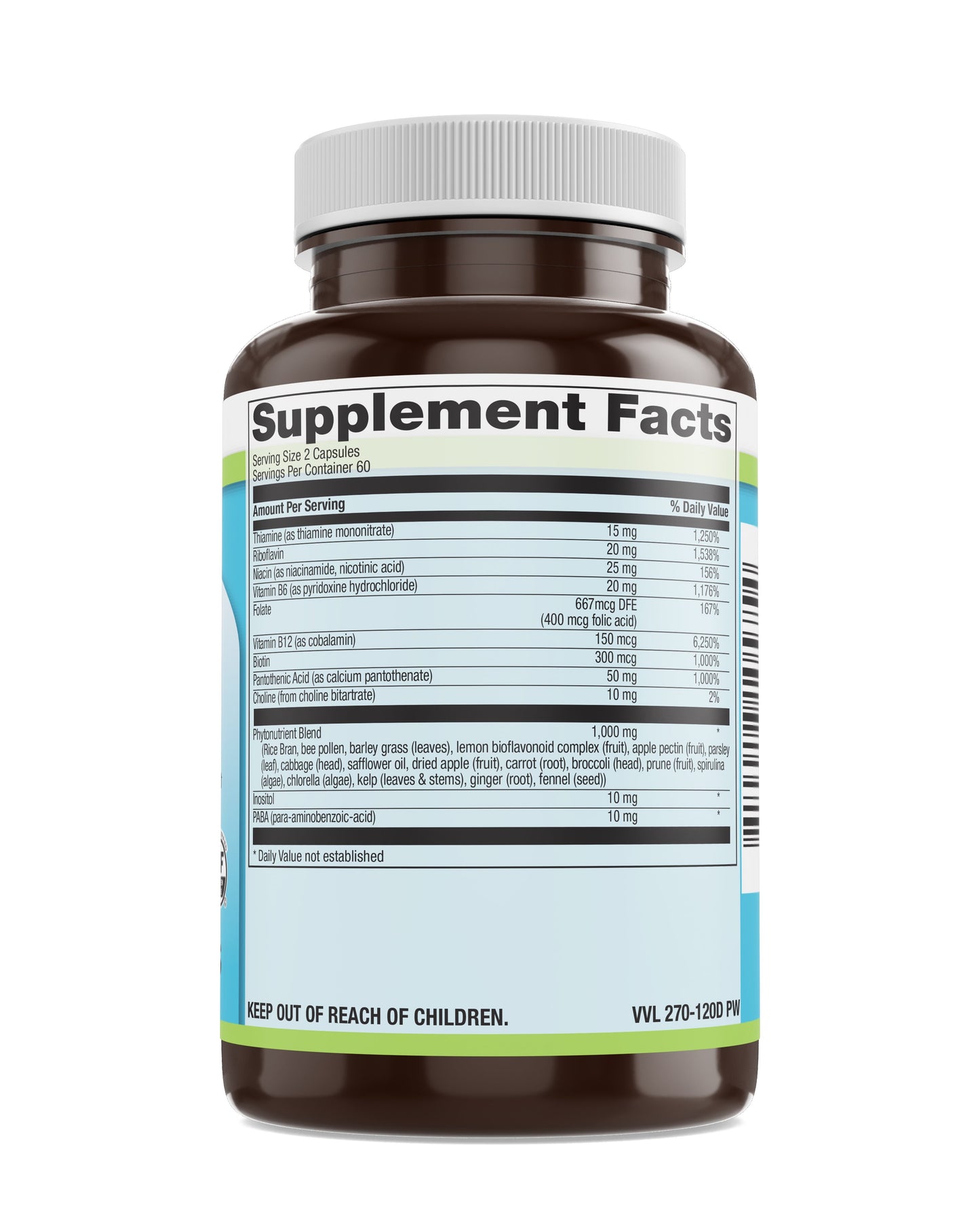 Phytonutrient Based B-Complex Veg Caps 120 Count