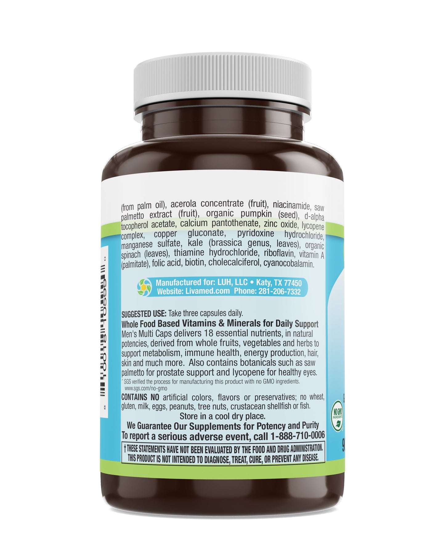 Men's Multi Veg Caps - Whole Food Essentials 90 Count