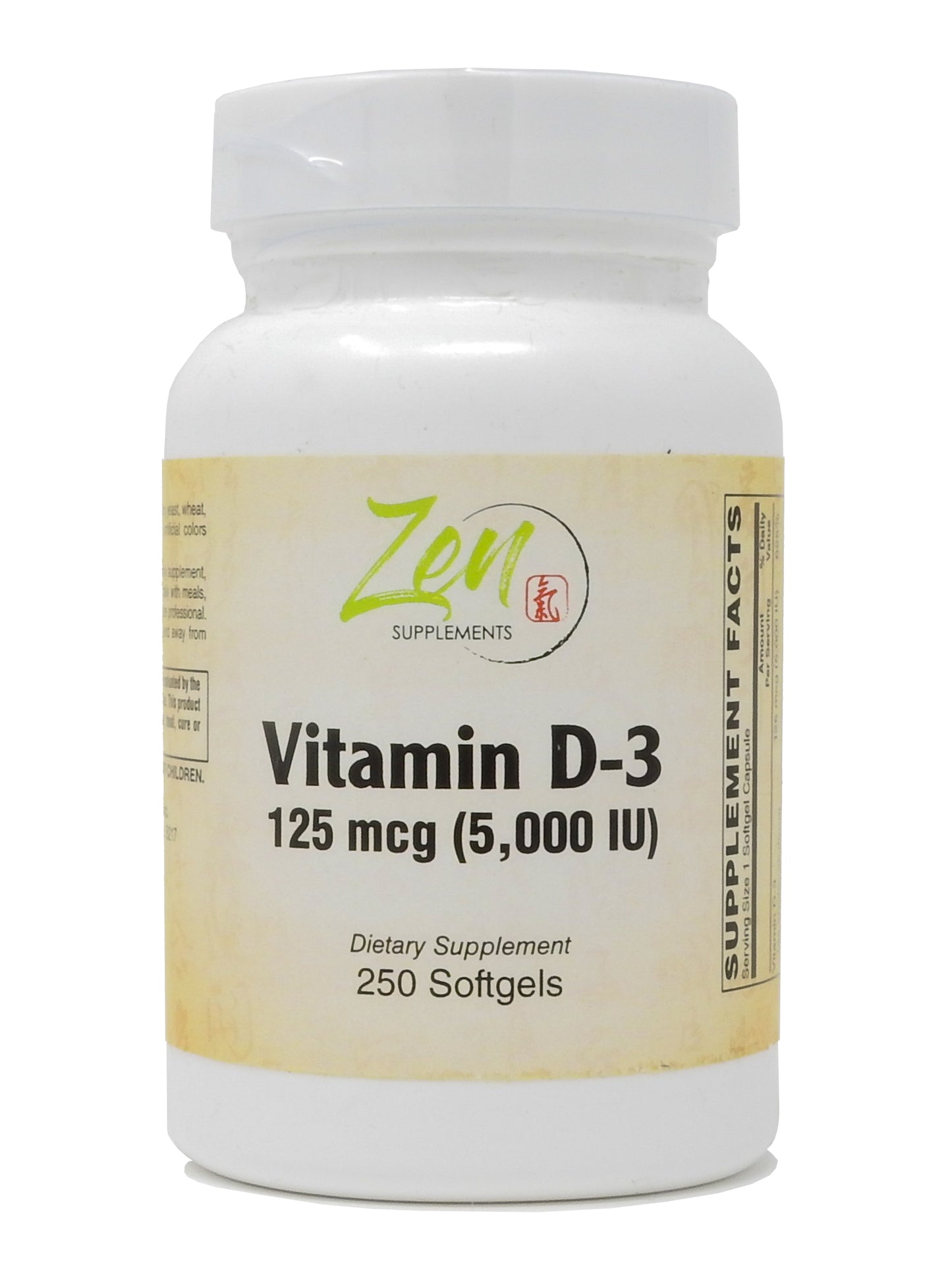 Vitamin D-3 5000 IU 250-Softgel - Supports Healthy Muscle Function, Bone Health & Immune Support
