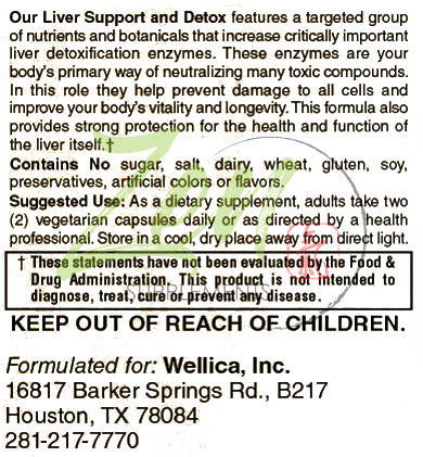 Liver Support & Detox Promotes Optimum Health including Milk Thistle, Artichoke, Burdock Root, Yellow Dock, Selenium, Turmeric, Vitamin C, B-6, B-12, Choline, N-Acetyl-Cysteine 60-Vegcaps