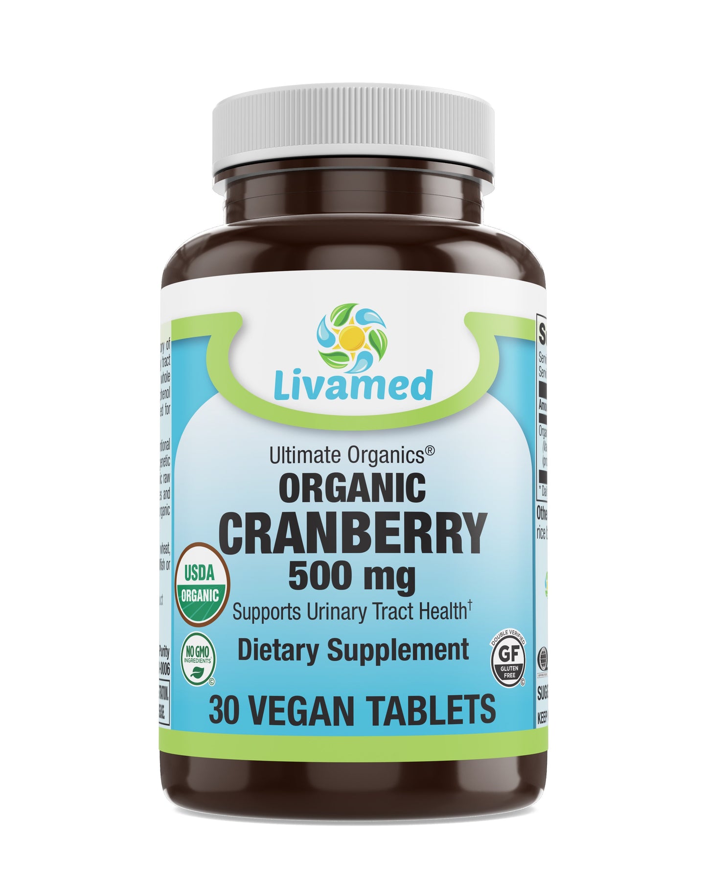 Organic Cranberry 500 mg Veg Tabs 30 Count