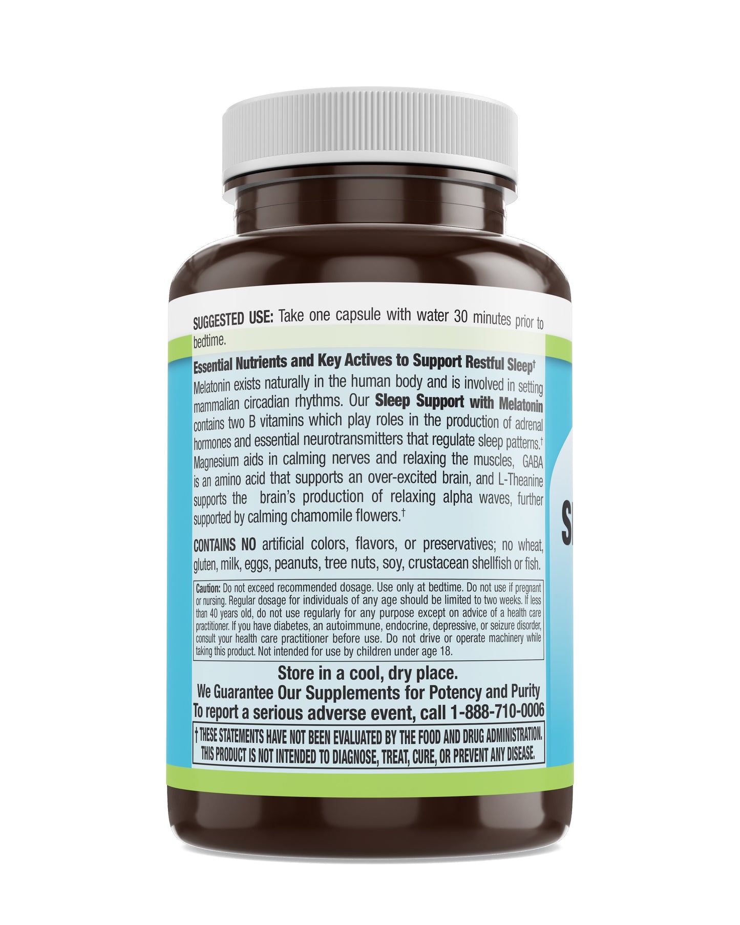 Sleep Support with Melatonin Veg Caps 50 Count
