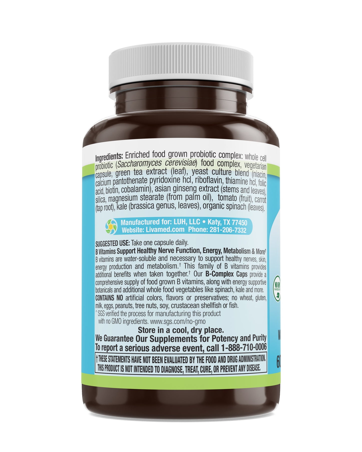 B-Complex Veg Caps - Whole Food Essentials 60 Count