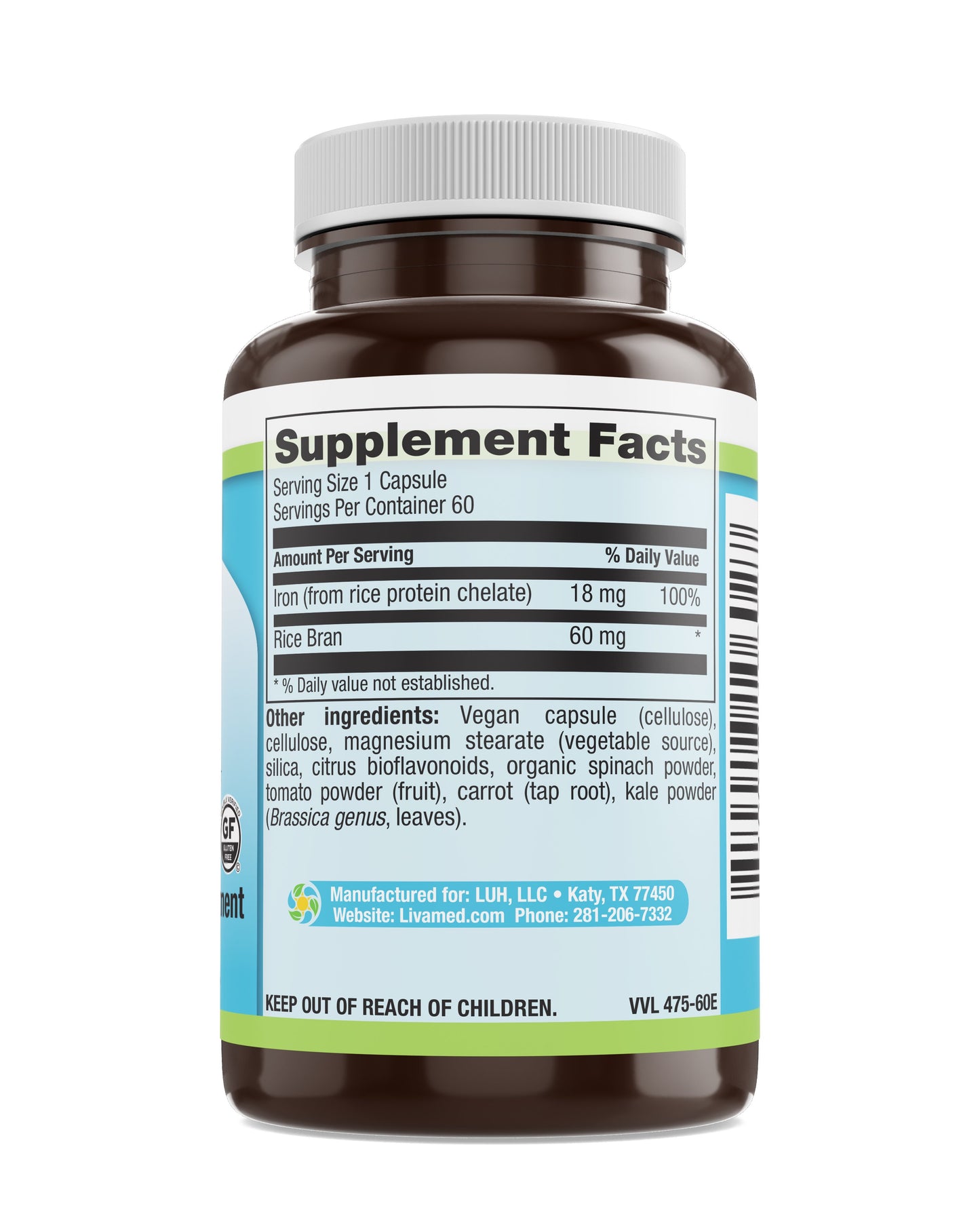 Iron Veg Caps - Whole Food Essentials 60 Count