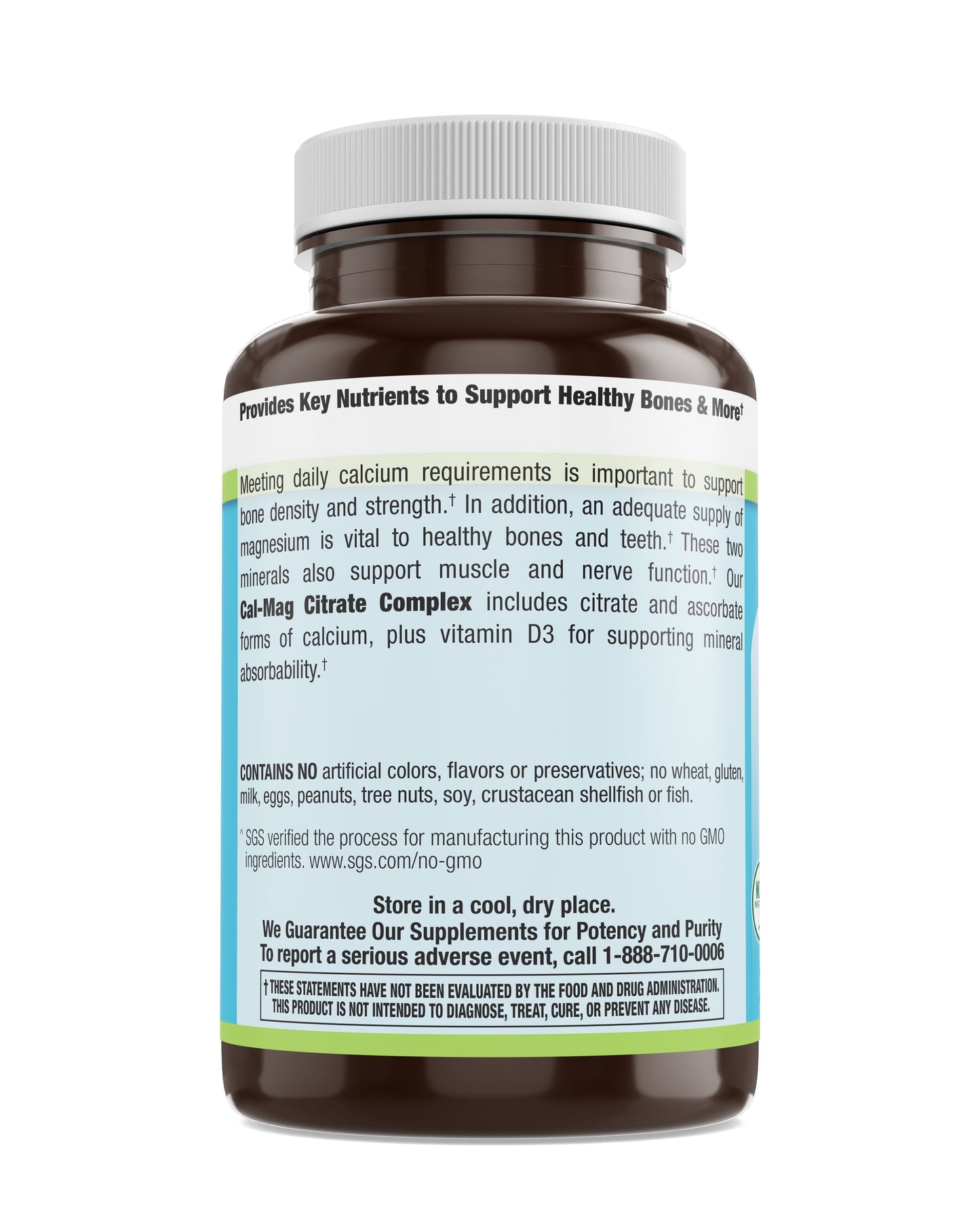 Cal-Mag Citrate Complex with Vitamin D3 Veg Tabs 250 Count
