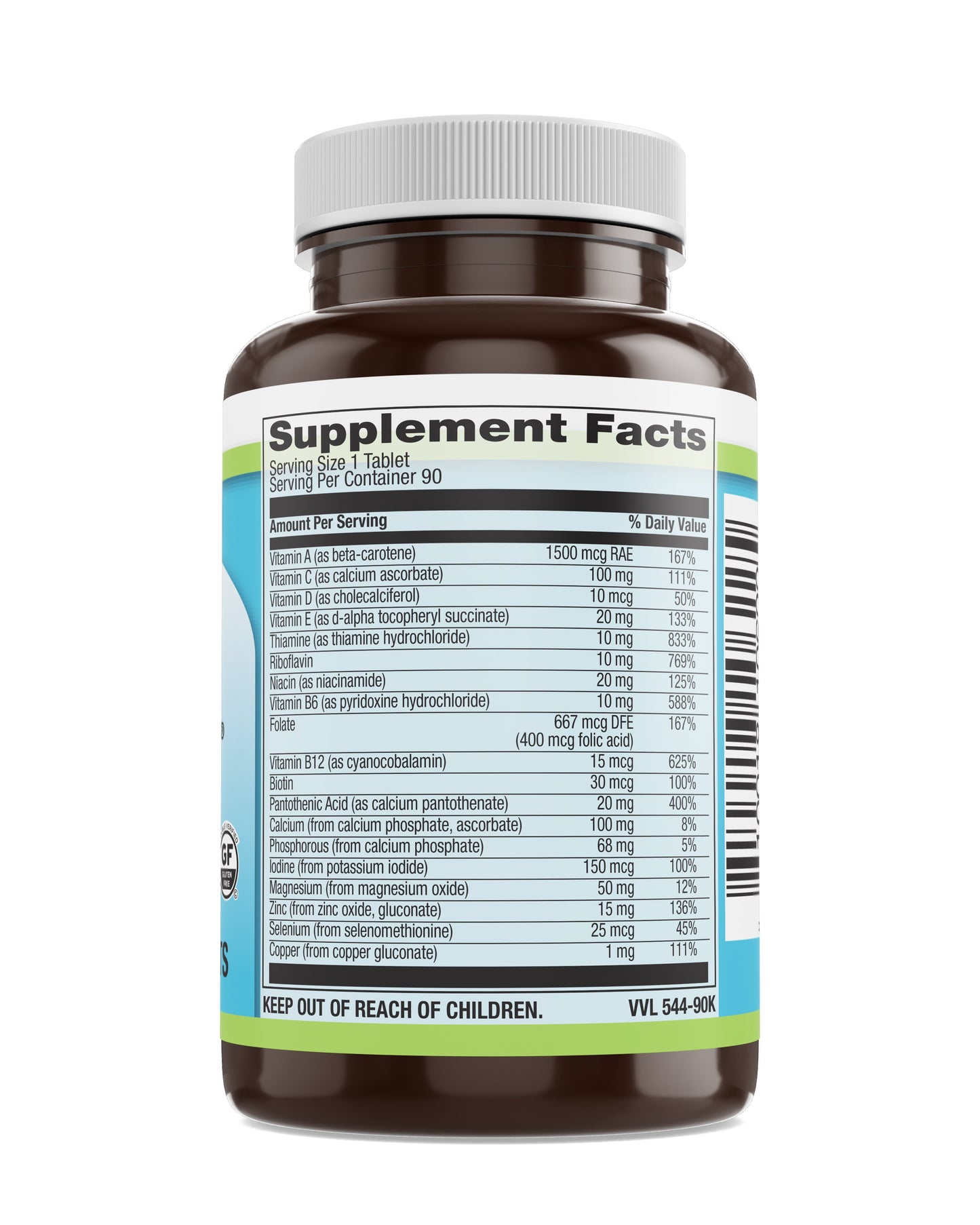 Iron Free Basic Multi® Veg Tabs 90 Count