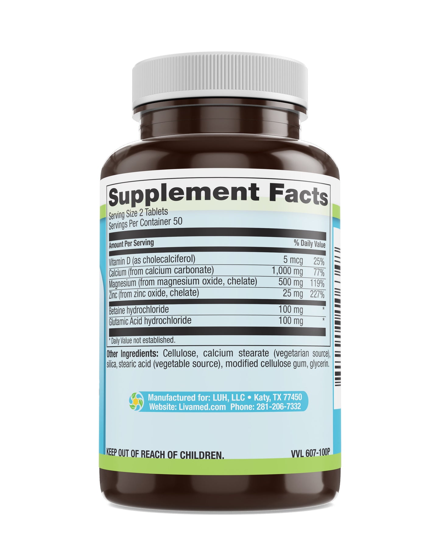 Cal-Mag-Zinc with Vitamin D3 Veg Tabs 100 Count