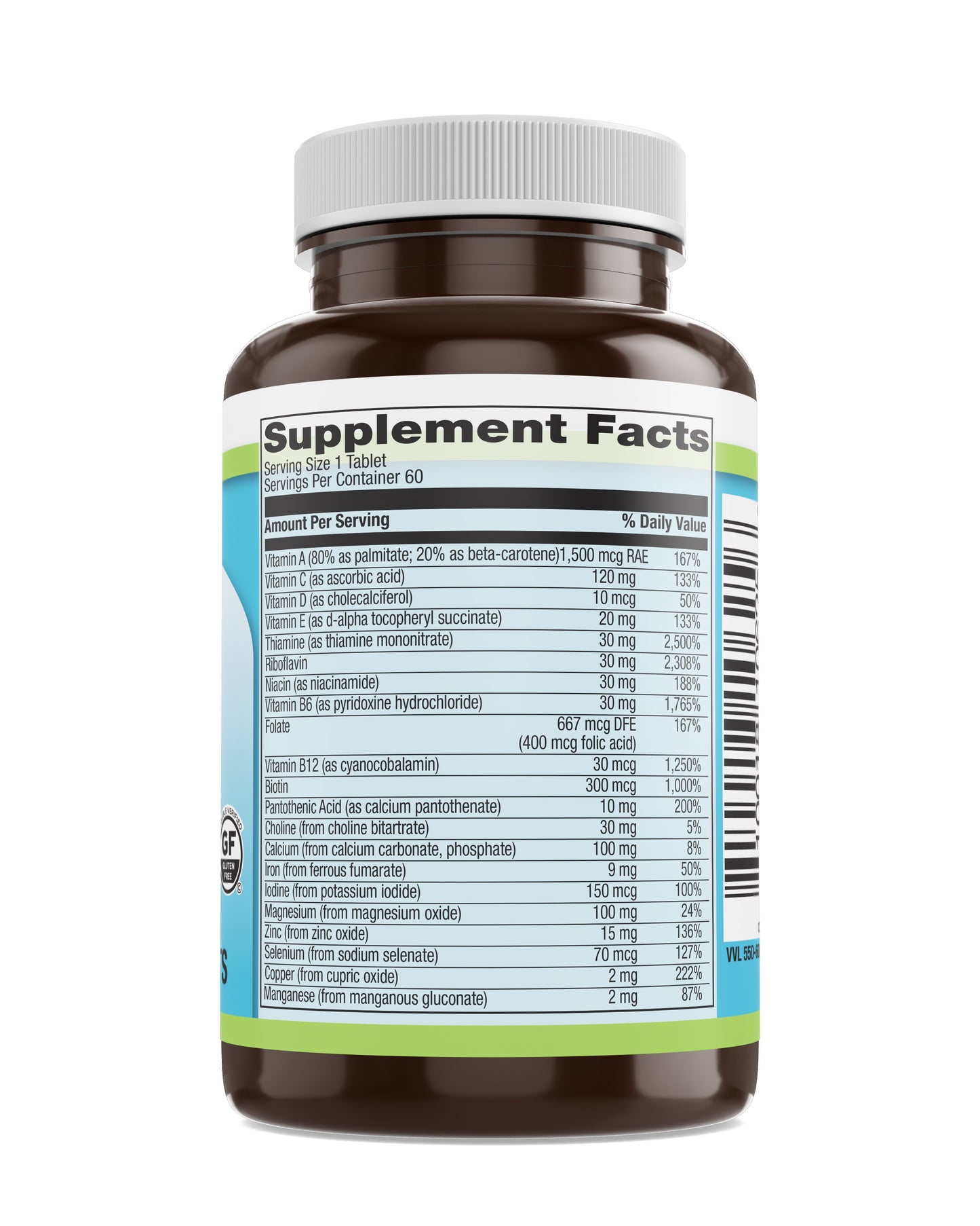 Food Rich Teen Multivitamin Once Daily Veg Tabs 60 Count