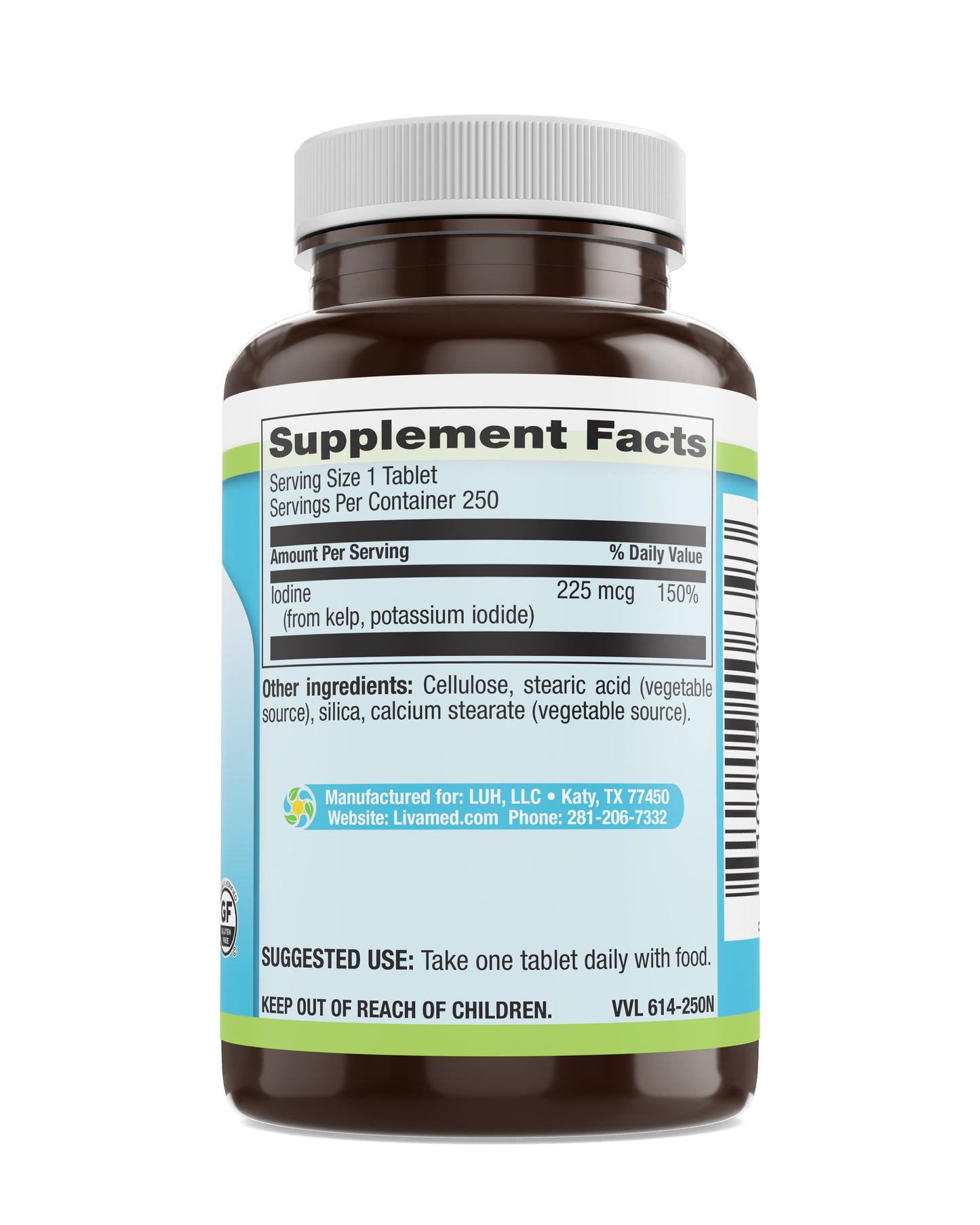 Kelp with Iodine Veg Tabs 250 Count