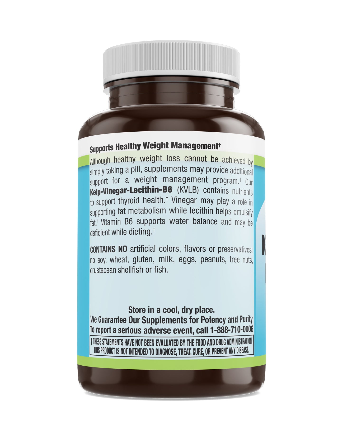 Kelp Vinegar Lecithin B6 (KLVB) Veg Cap 100 Count