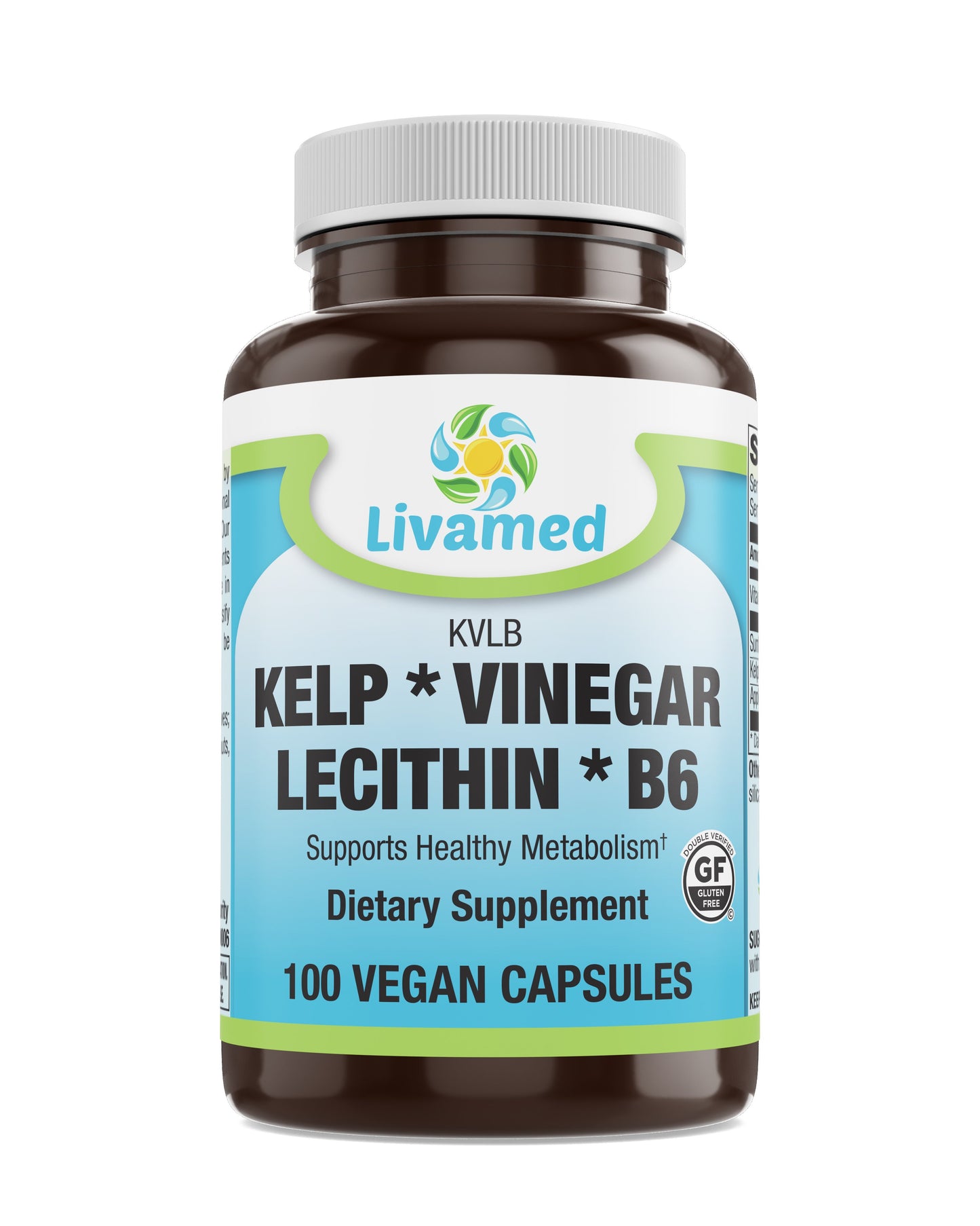 Kelp Vinegar Lecithin B6 (KLVB) Veg Cap 100 Count