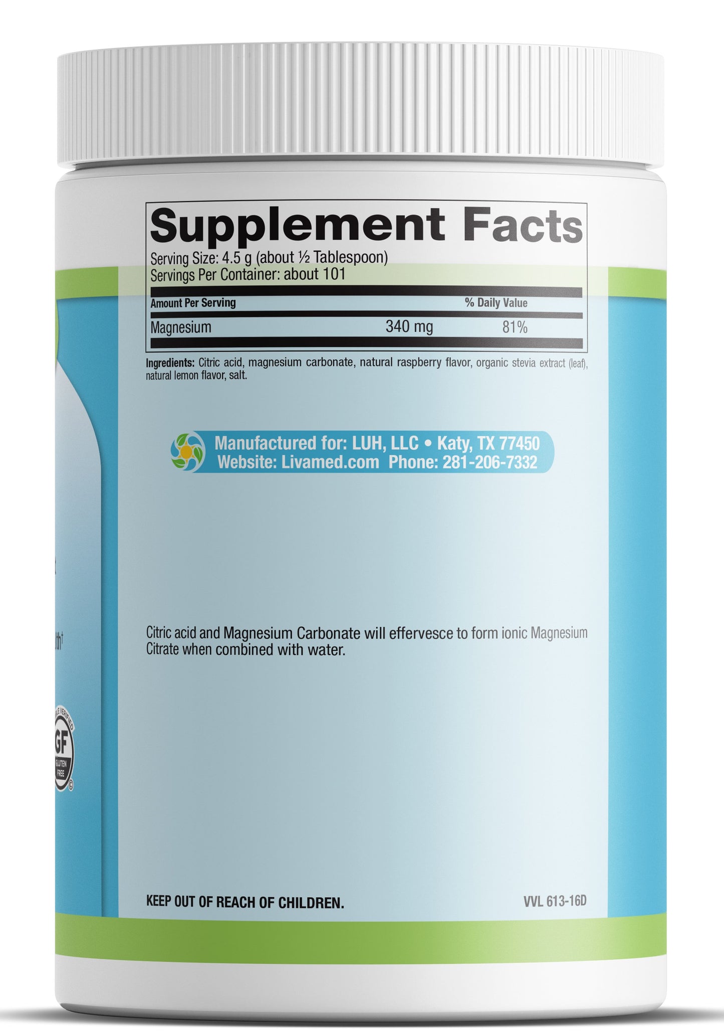 Mag Relax®- Raspberry Lemonade Flavor 16 Serving Count