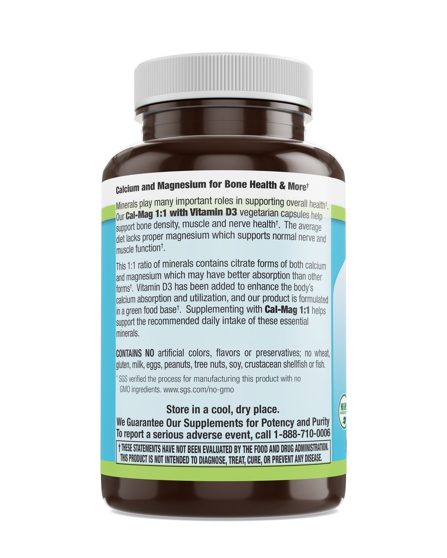 Cal-Mag 1:1 with Vitamin D3 Veg Caps 90 Count