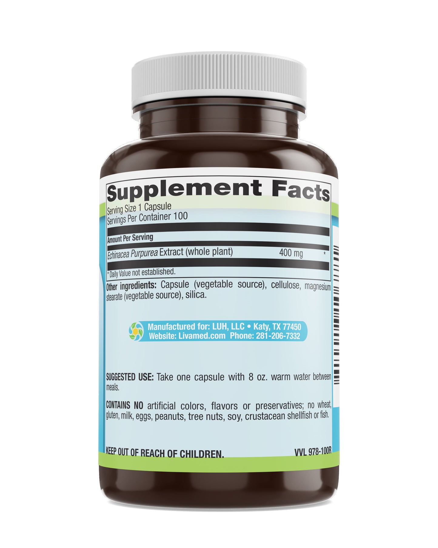 Echinacea 400 mg Veg Caps 100 Count