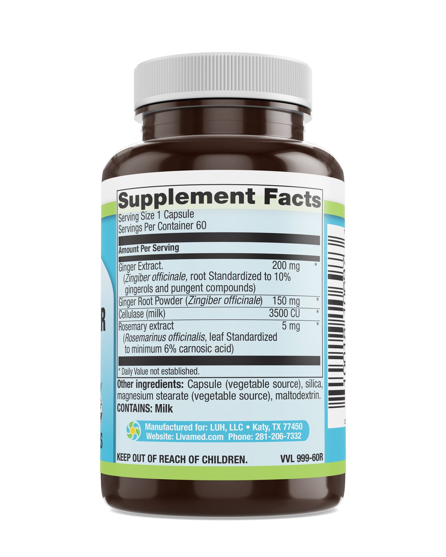 Ultimate Ginger Complex® with Standardized Ginger Veg Caps 60 Count