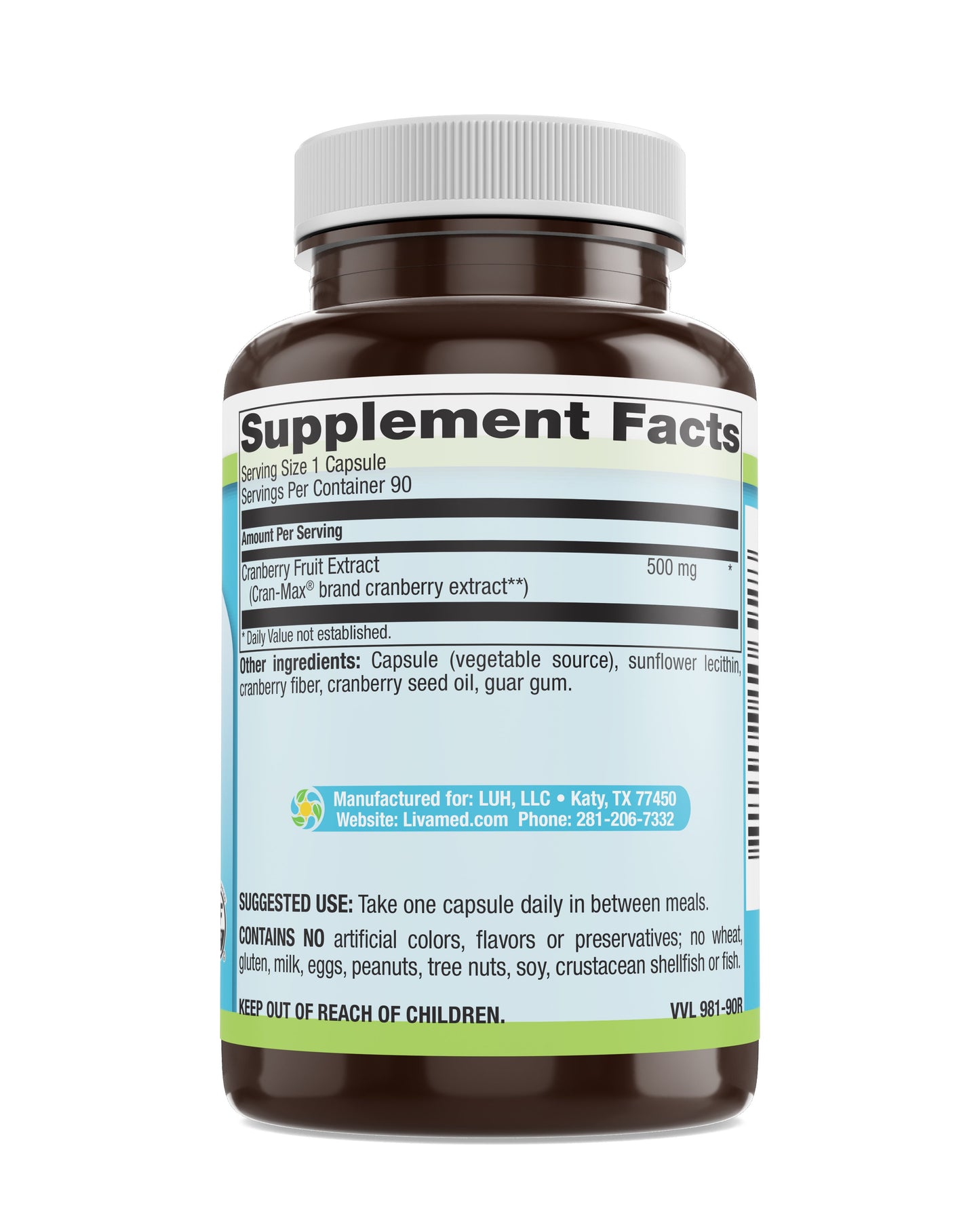 Cranberry (Cran-Max®) Veg Caps 90 Count