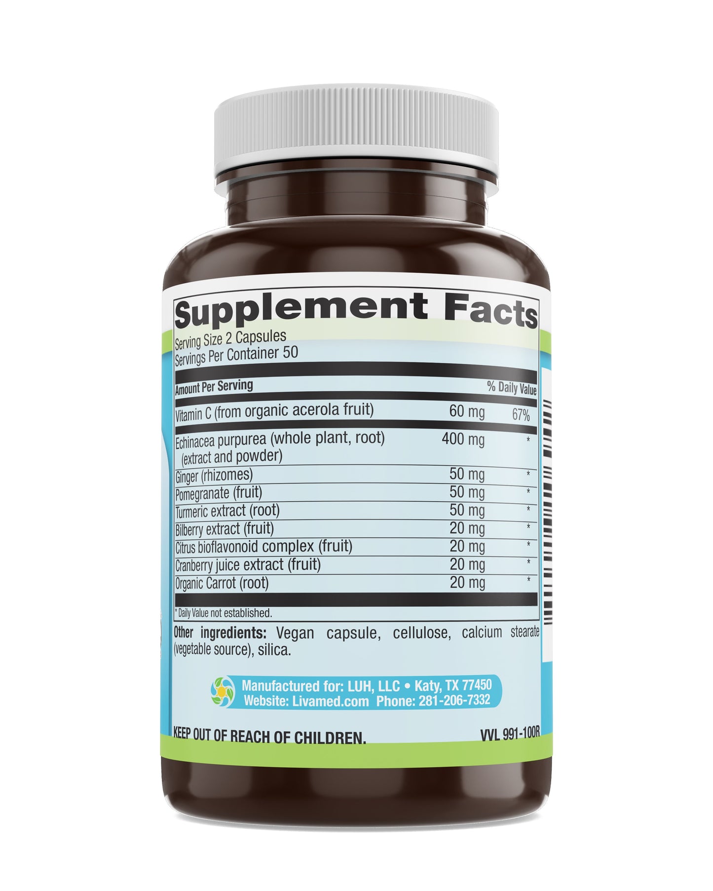 Wellness Booster - Herbal Immune Veg Caps 100 Count