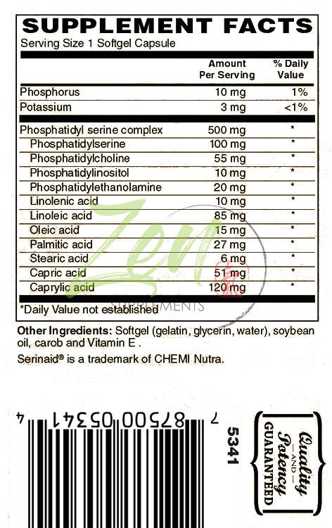 Phosphatidyl Serine Complex - Nootropic Support for Brain Health, Improved Cognition and Neurological Clarity 30-Softgel