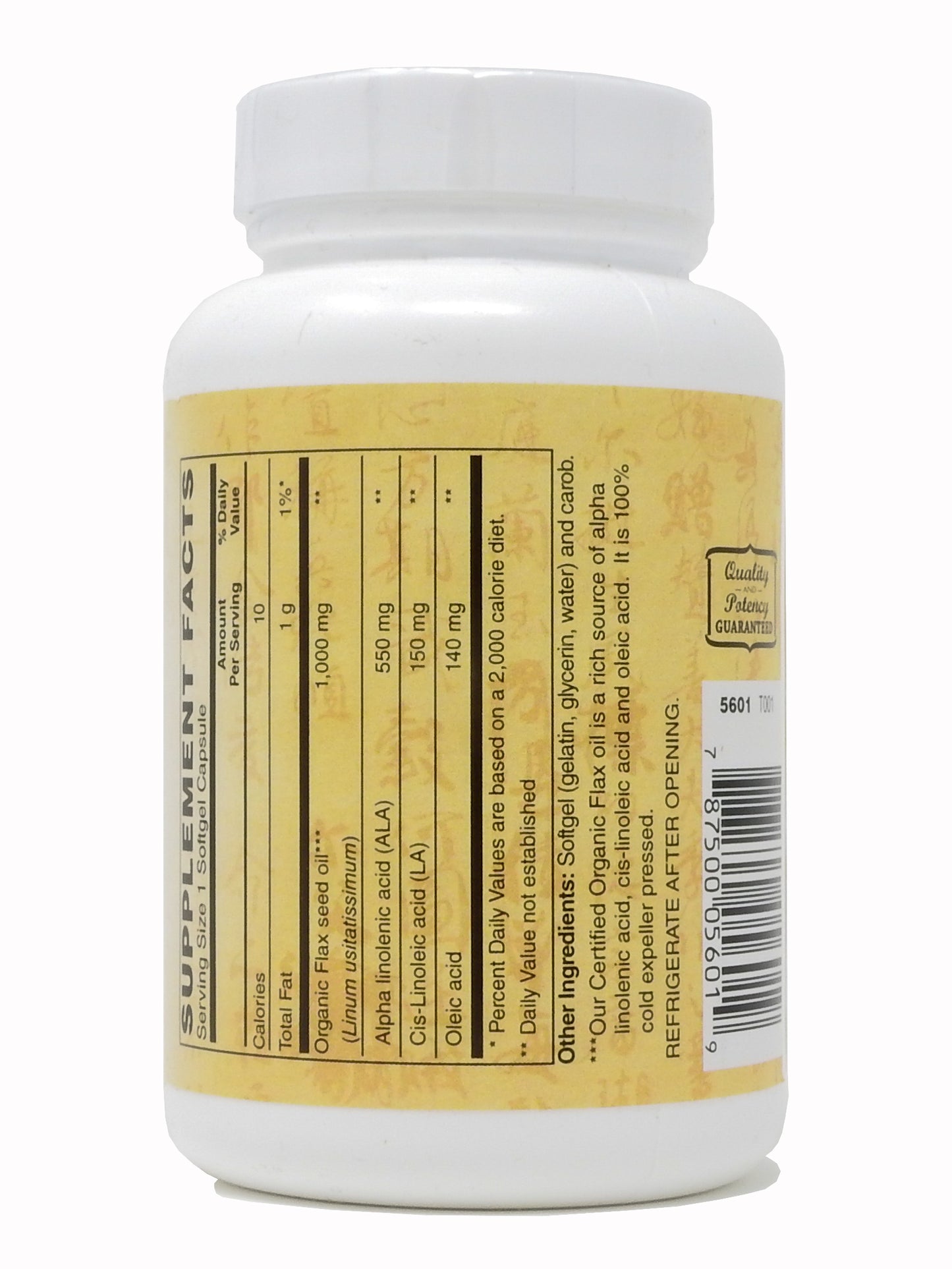 Organic Flax Oil, 1,000 mg 90 Softgels