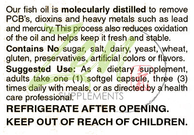 Omega 3-6-9 - Sourced from Deep Sea Fish, Flax Seed & Borage Oils. Purified with Molecular Distillation - Supports Heart and Circulatory Health 60-Softgel
