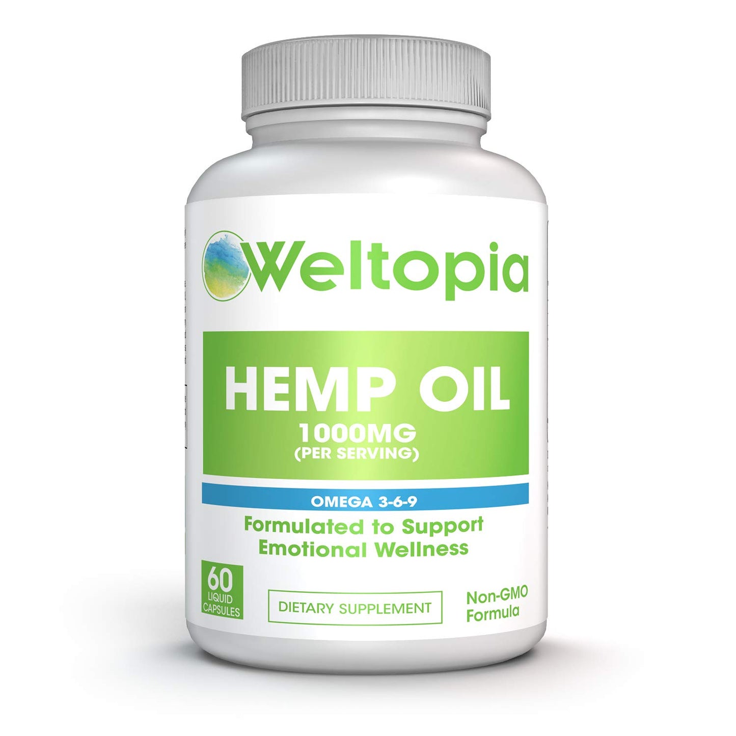 Hemp Oil 1000MG - Premium Organic Hemp Oil Extract Capsules - Reduce Pain, Anxiety, and Stress - All Natural Omega 3, 6, 9 - Brain Boost Supplement, Memory, Focus, Clarity - for Great Sleep