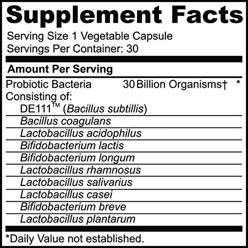 Vizinx 30 Billion Probiotics - 10 Probiotic Strains, Non GMO, 30 Vegetarian Capsules