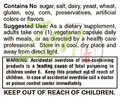 Easy Iron 25 Mg - Red Blood Cell Supplement - Easy on the Stomach - for Sensitive Stomachs, Non-Constipating 90-Vegcaps