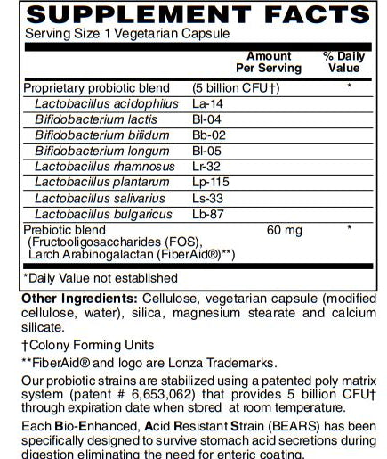 Suprema-Dophilus - 5 Billion CFU Probiotic - 8 Strains - Shelf Stable and Acid Resistant - Supports Gastrointestinal & Immune Health 60-Caps