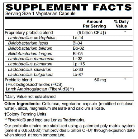 Suprema-Dophilus - 5 Billion CFU Probiotic - 8 Strains - Shelf Stable and Acid Resistant - Supports Gastrointestinal & Immune Health 120-Caps