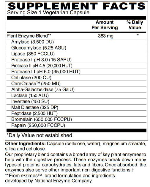 Ultra Veggie Enzymes for Vegetarians and Vegans - Promotes Digestion of Vegetables, Beans and Carbohydrates to Help Reduce Occasional Gas and Bloating 120-Vegcaps