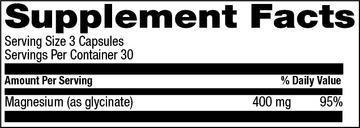 Magnesium Glycinate 400 mg Veg Caps 90 Count