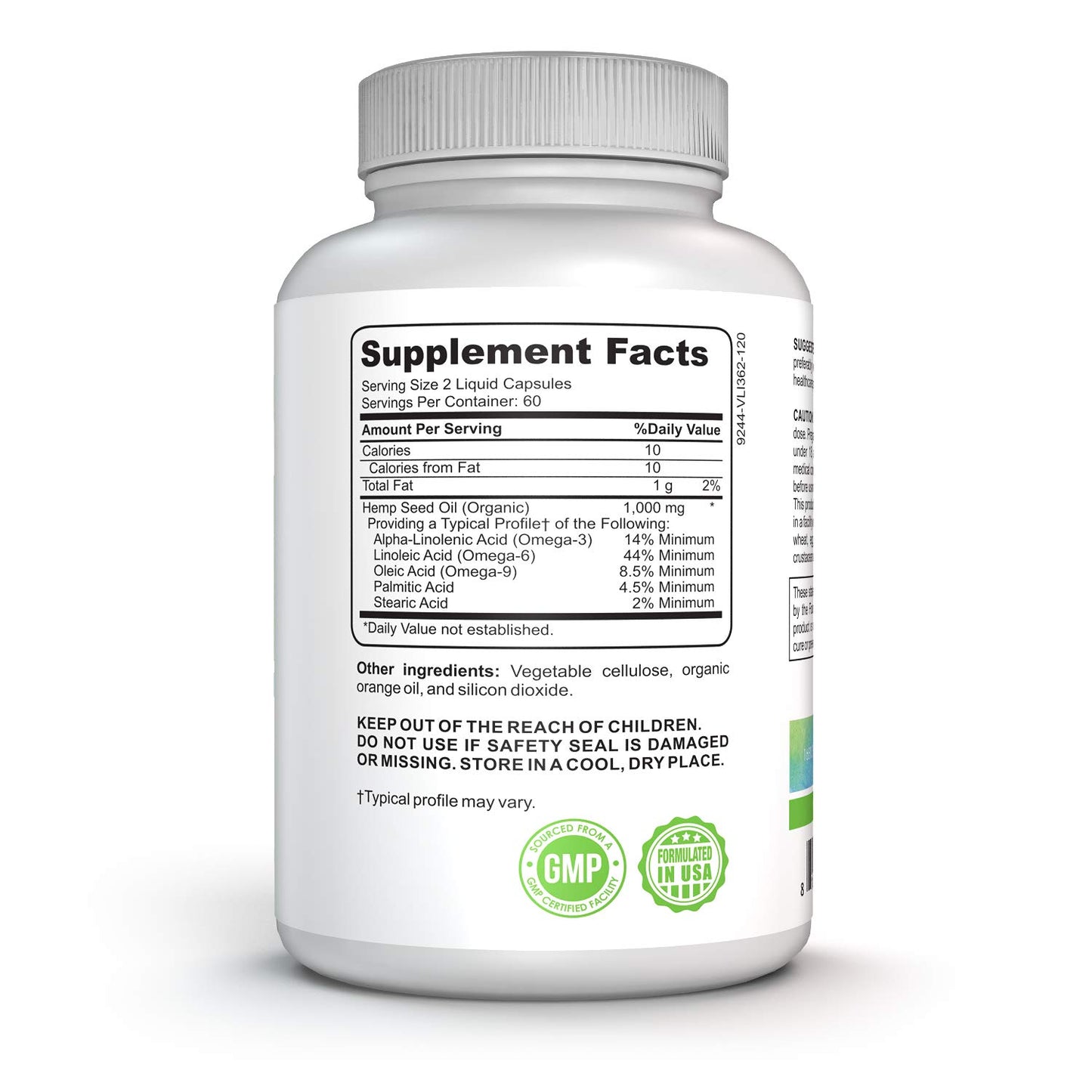 Hemp Oil 1000MG - Premium Organic Hemp Oil Extract Capsules - Reduce Pain, Anxiety, and Stress - All Natural Omega 3, 6, 9 - Brain Boost Supplement, Memory, Focus, Clarity - for Great Sleep