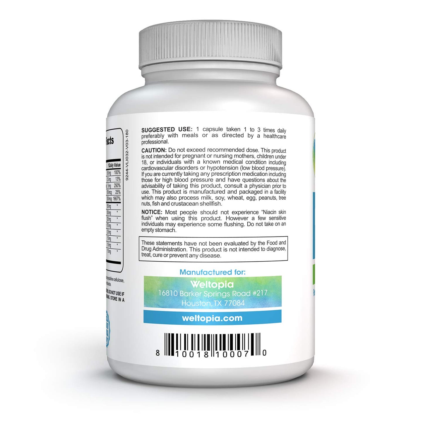 Advanced Blood Pressure Support - 180 Caps - High Concentration Hawthorne Extract, Plus Vitamins, Olive Leaf, Garlic Extract & Hibiscus Supplement