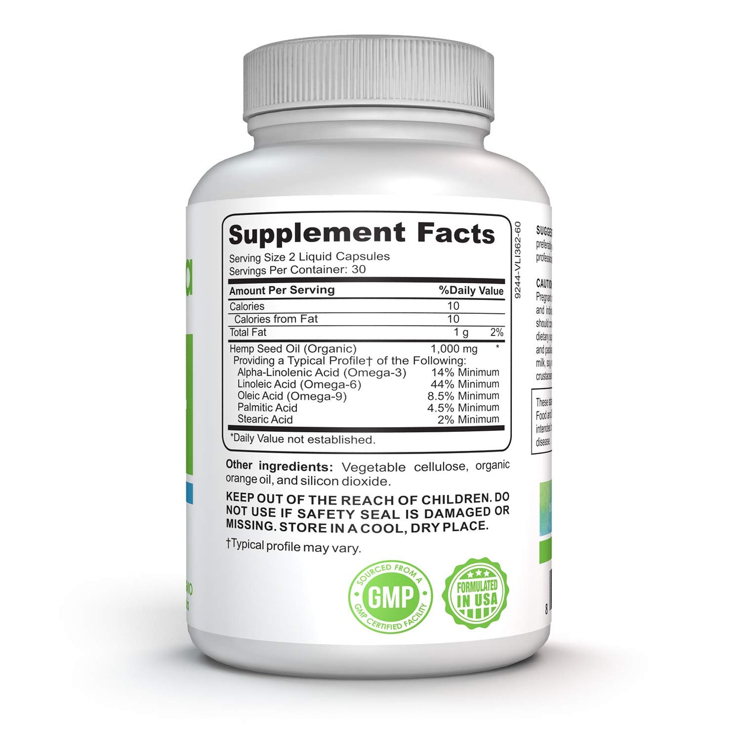 Hemp Oil 1000MG - Premium Organic Hemp Oil Extract Capsules - Reduce Pain, Anxiety, and Stress - All Natural Omega 3, 6, 9 - Brain Boost Supplement, Memory, Focus, Clarity - for Great Sleep