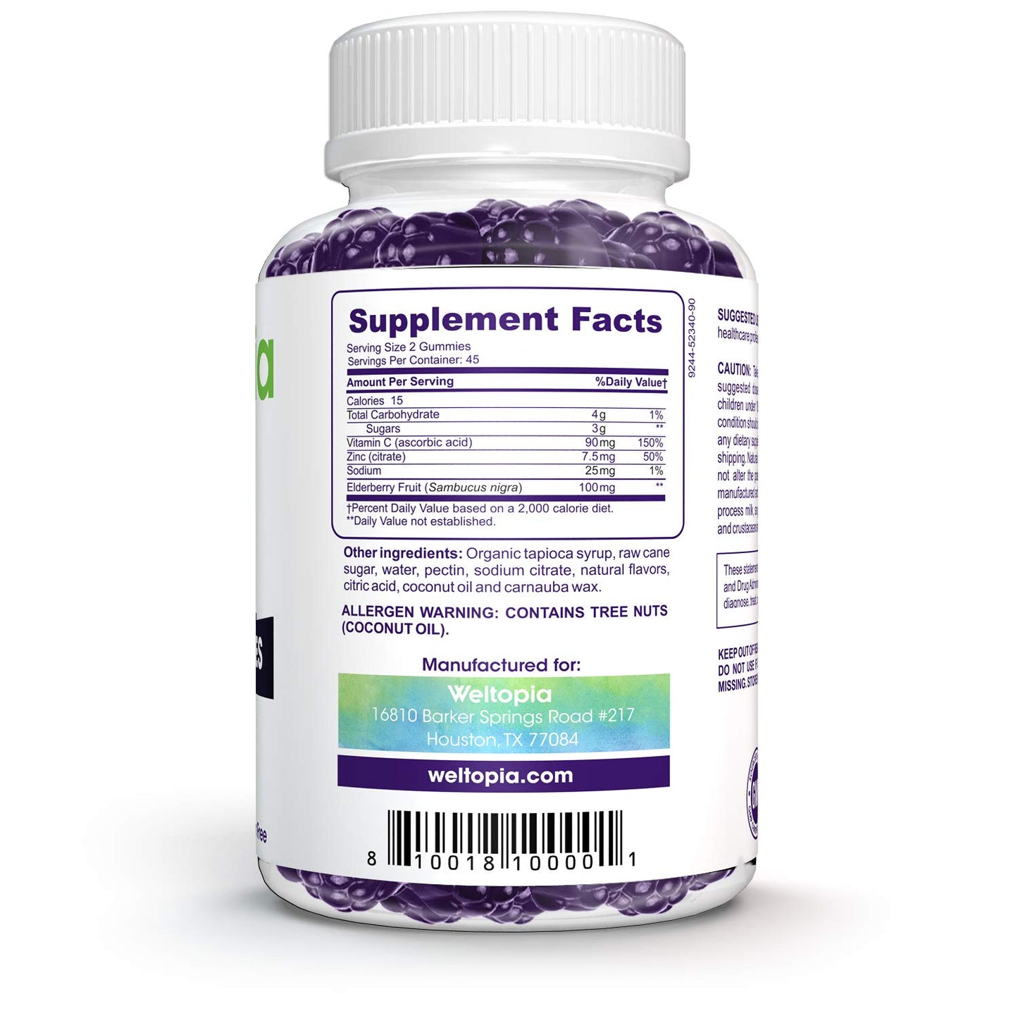 Elderberry Immune Gummies with Vitamin C, Propolis, Echinacea - Max Strength 200MG for Kids and Adults
