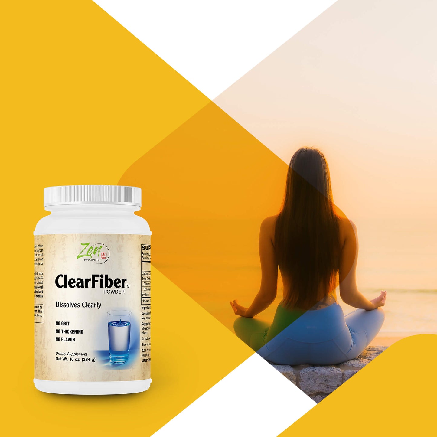 Clearfiber - Supports a Healthy Gut & Digestive Regularity, Feeds Good Bacteria, Ease Gas & a Complement for Probiotics 10 Oz-Powder