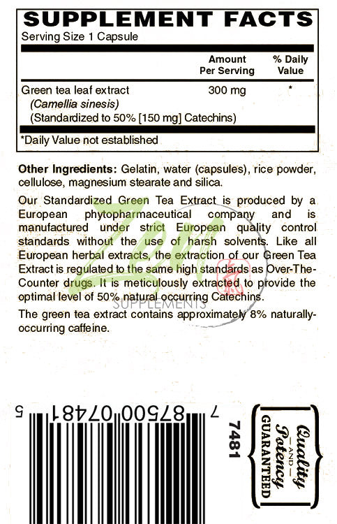 Green Tea Extract 300 Mg Supplement for Healthy Weight Support & Supports Healthy Heart, Metabolism & Energy with Antioxidants & Polyphenols 60-Caps