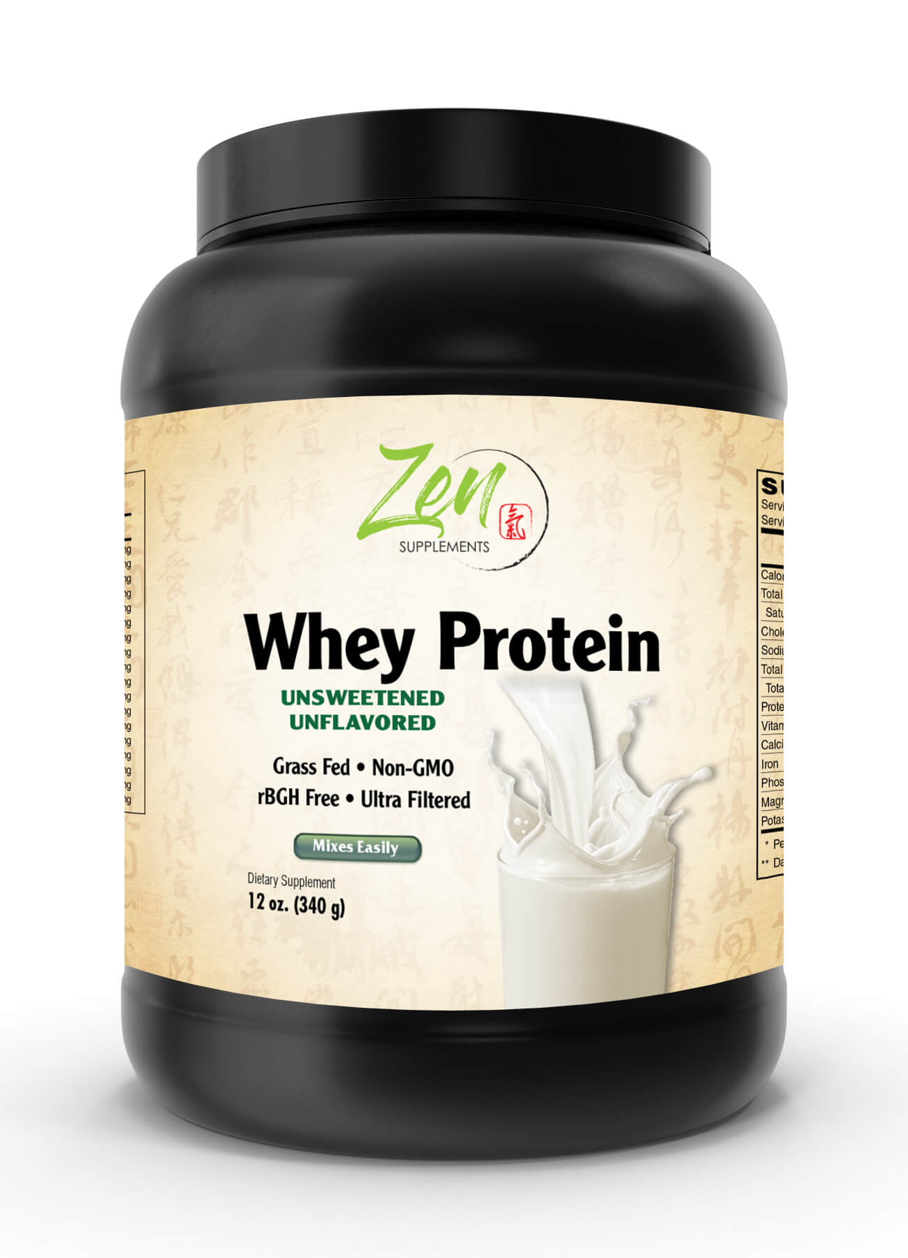 Organic Grass Fed Whey Protein 19g Per Serving Keto Friendly - Unflavored 12 Oz-Powder