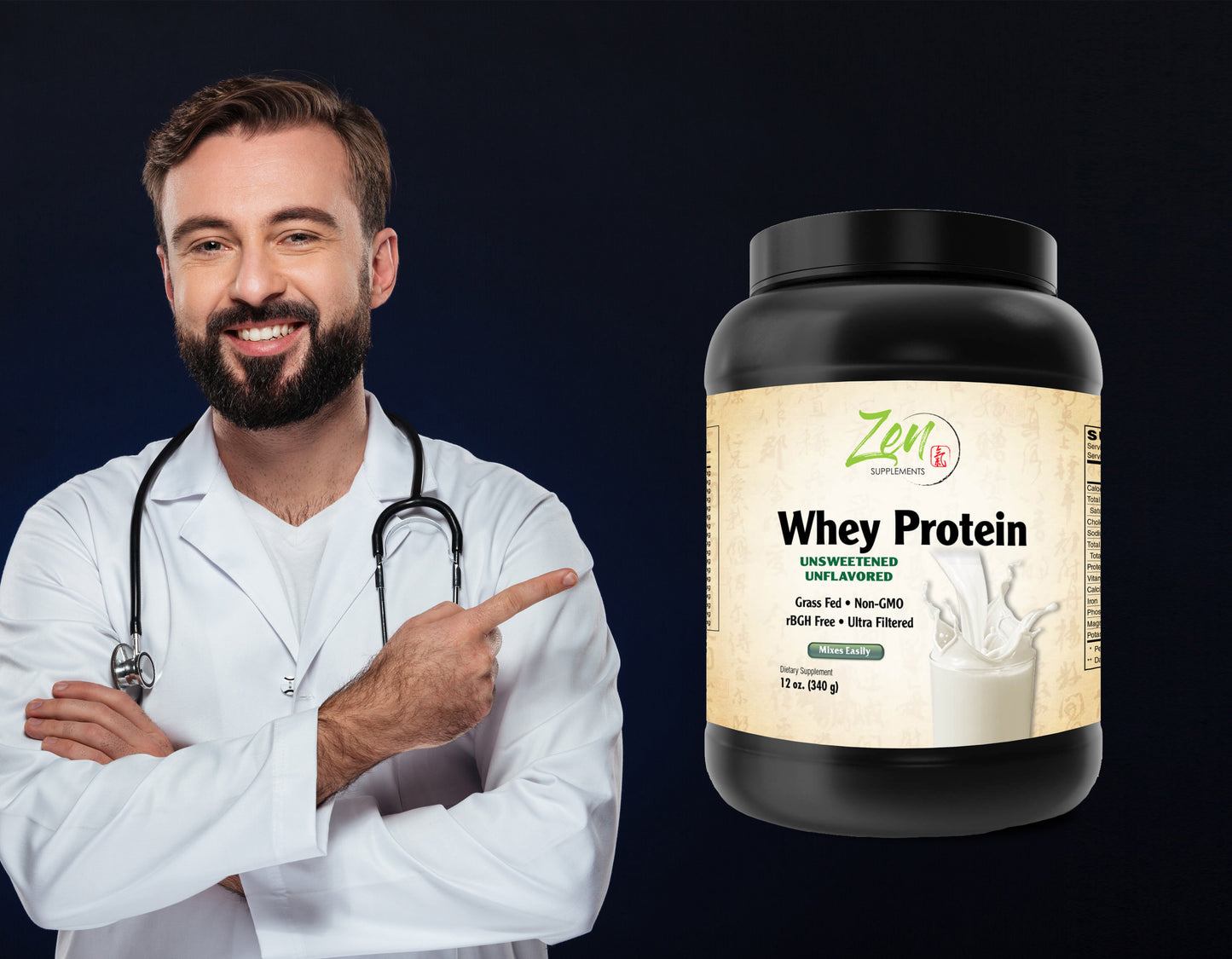 Organic Grass Fed Whey Protein 19g Per Serving Keto Friendly - Unflavored 12 Oz-Powder