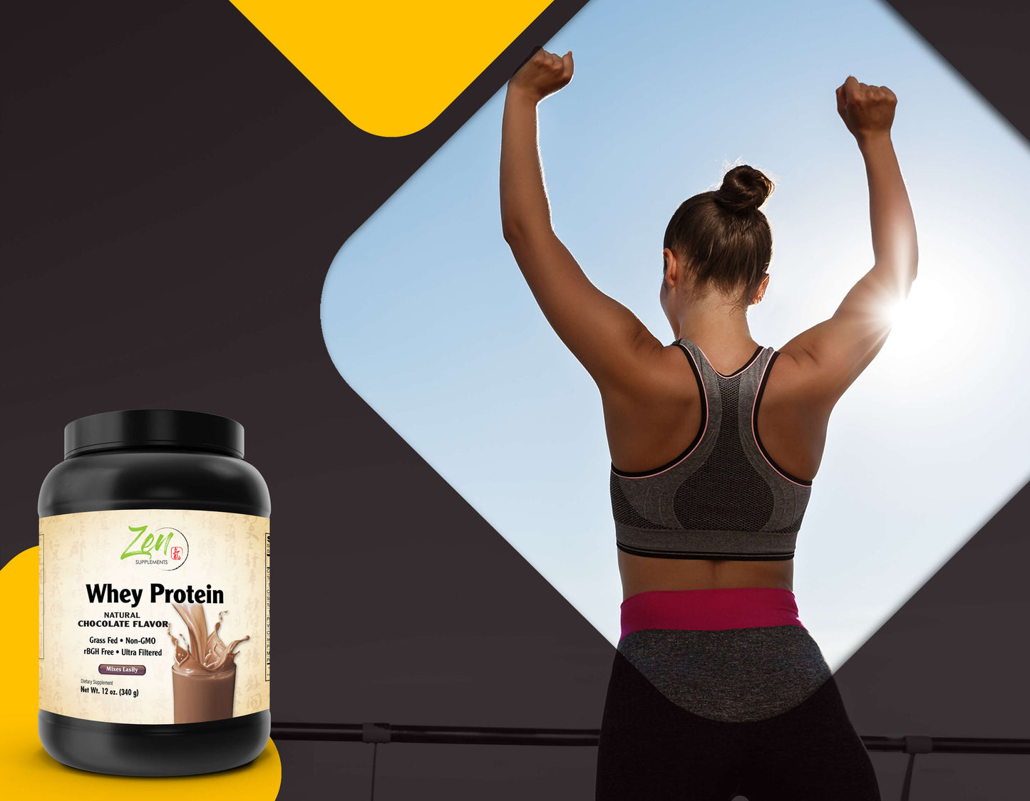 Organic Grass Fed Whey Protein 19g Per Serving Keto Friendly - Chocolate 12 Oz-Powder
